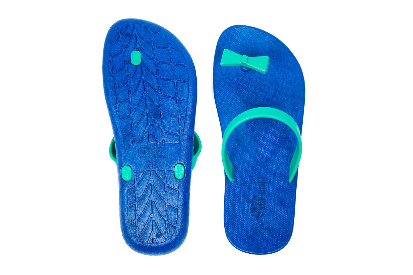 Poppi Bow Blue Sole Green Strap