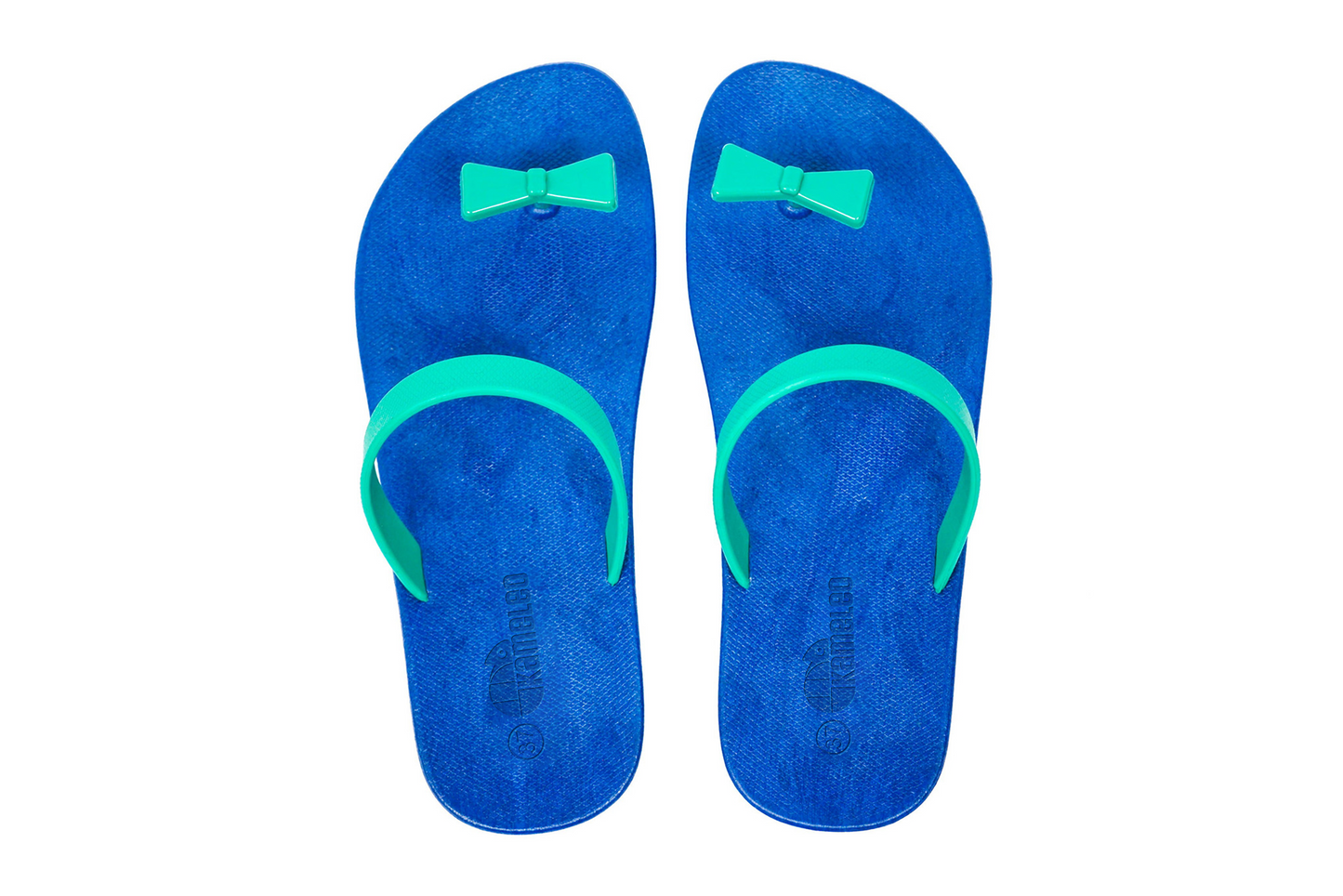Poppi Bow Blue Sole Green Strap