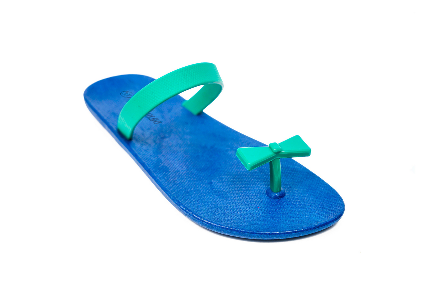 Poppi Bow Blue Sole Green Strap