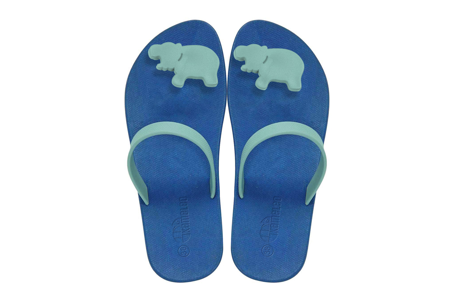 Poppi Hippo Blue Sole Grey Strap