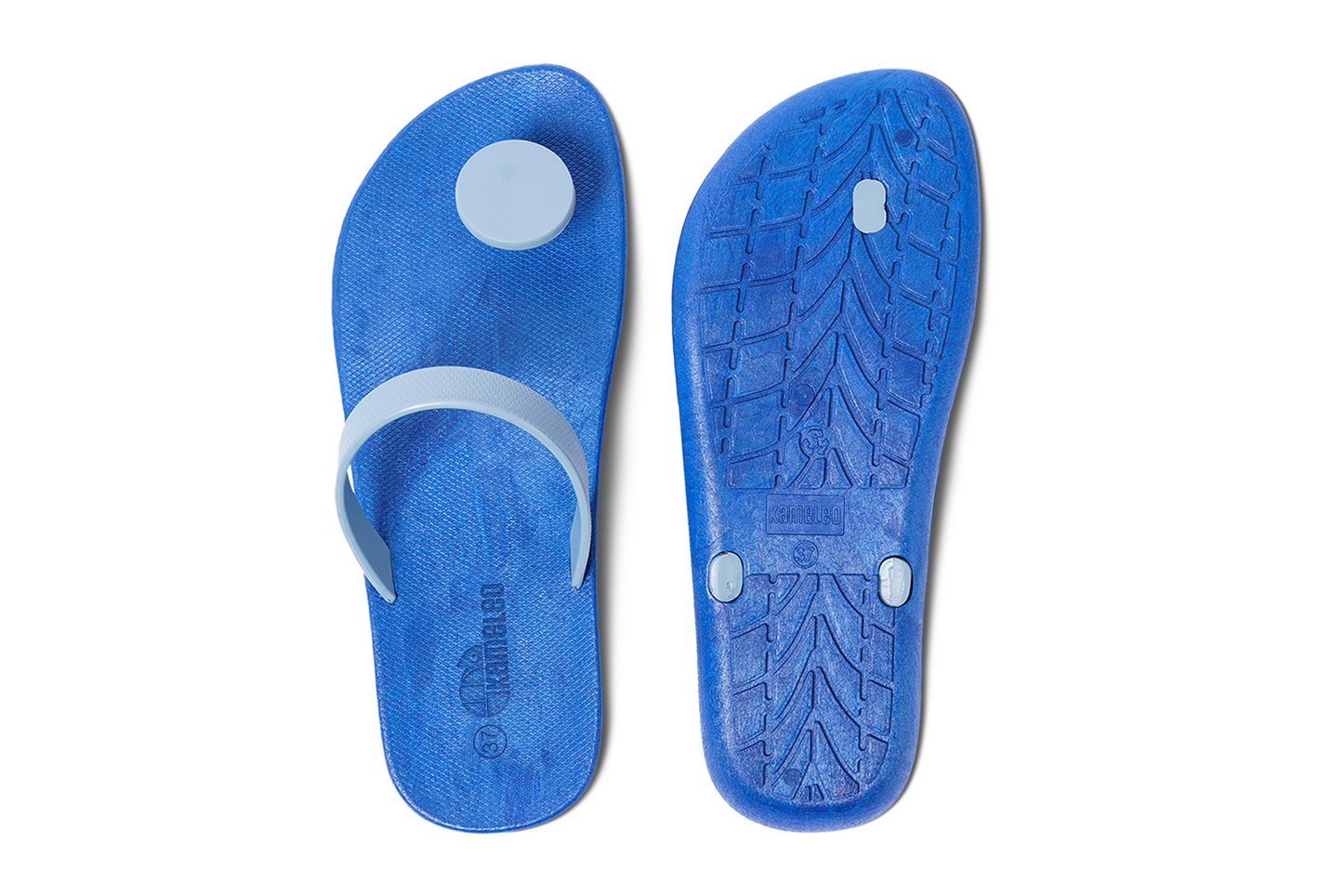 Poppi Dot Blue Sole Grey Strap