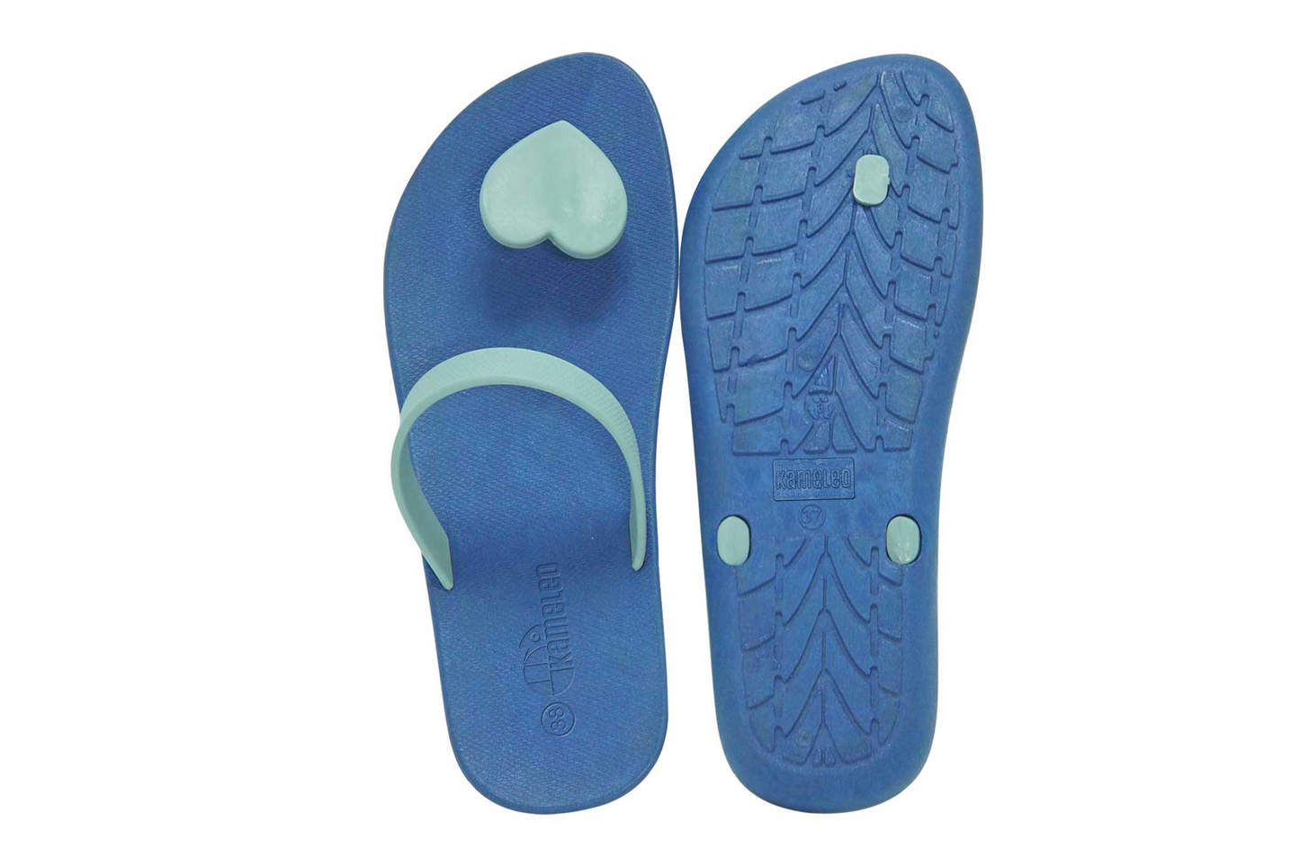 Poppi Heart Blue Sole Grey Strap