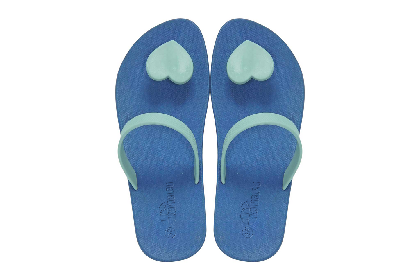 Poppi Heart Blue Sole Grey Strap