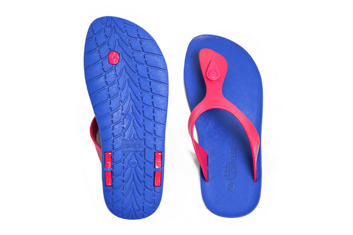 Candy Blue Sole Pink Strap
