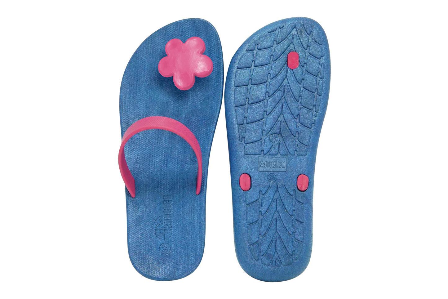 Poppi Flora Blue Sole Pink Strap