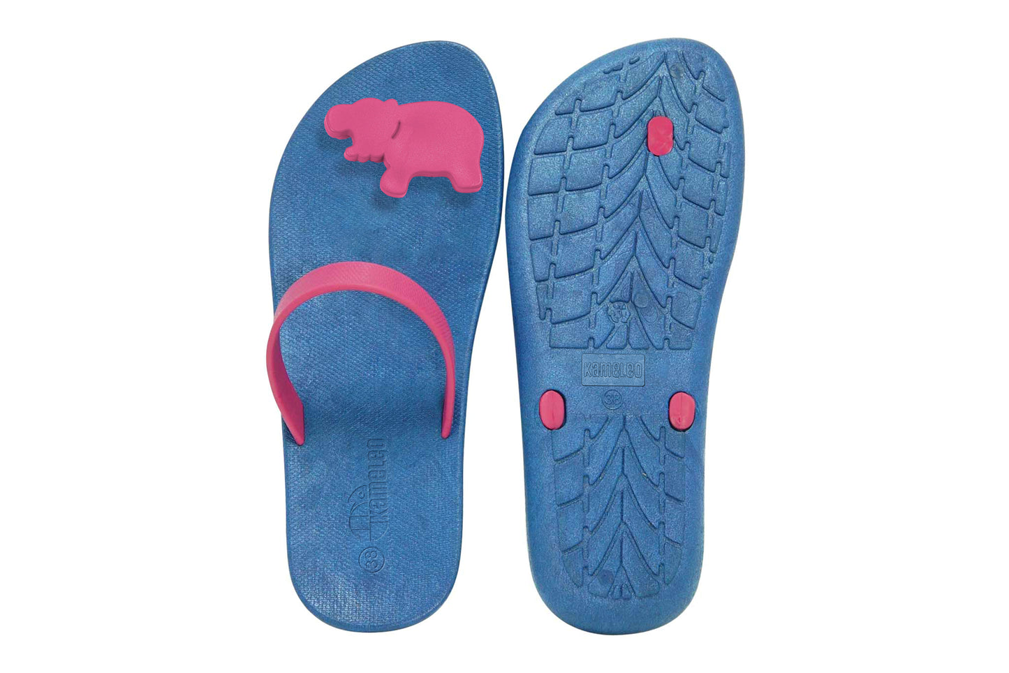 Poppi Hippo Blue Sole Pink Strap