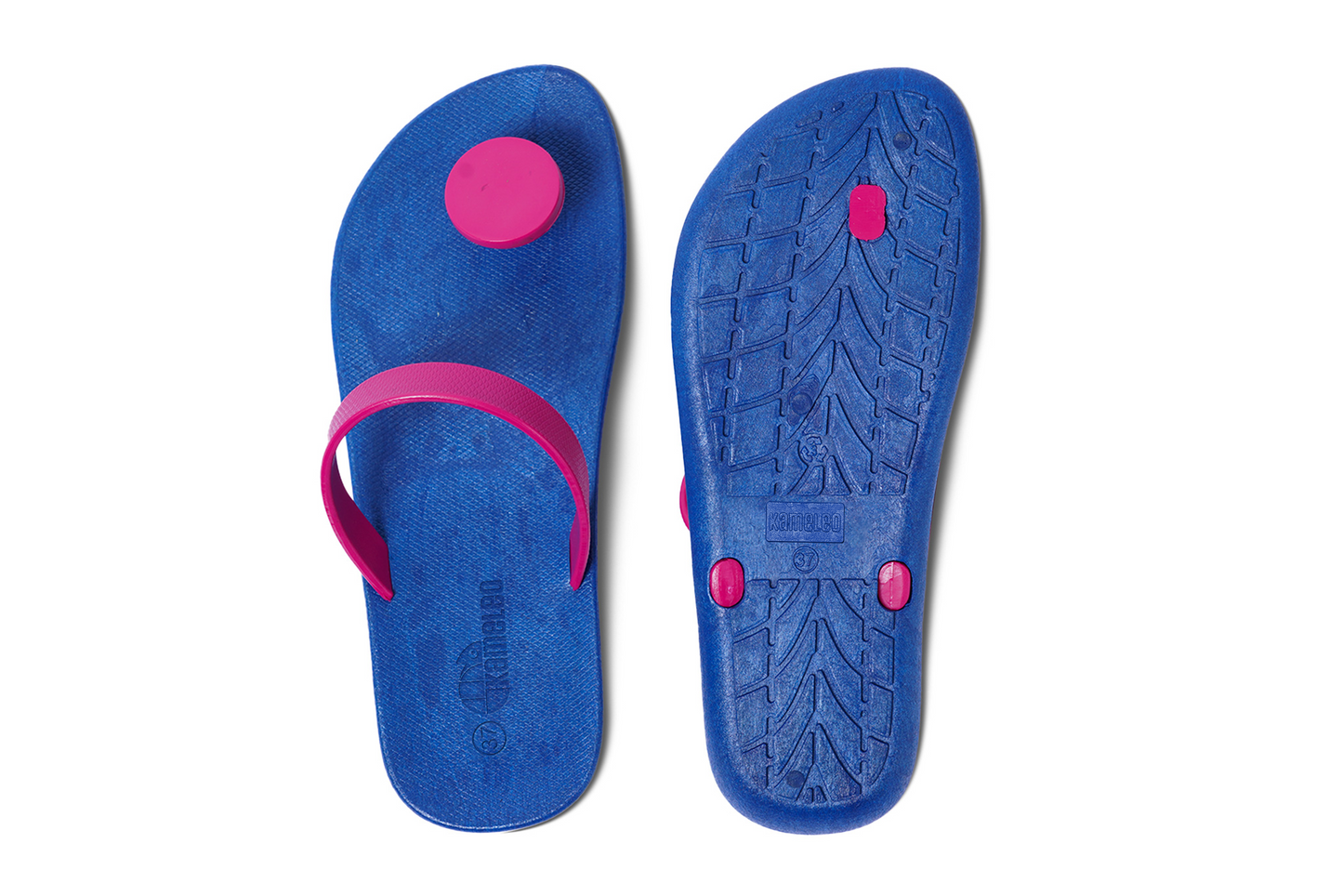 Poppi Dot Blue Sole Pink Strap