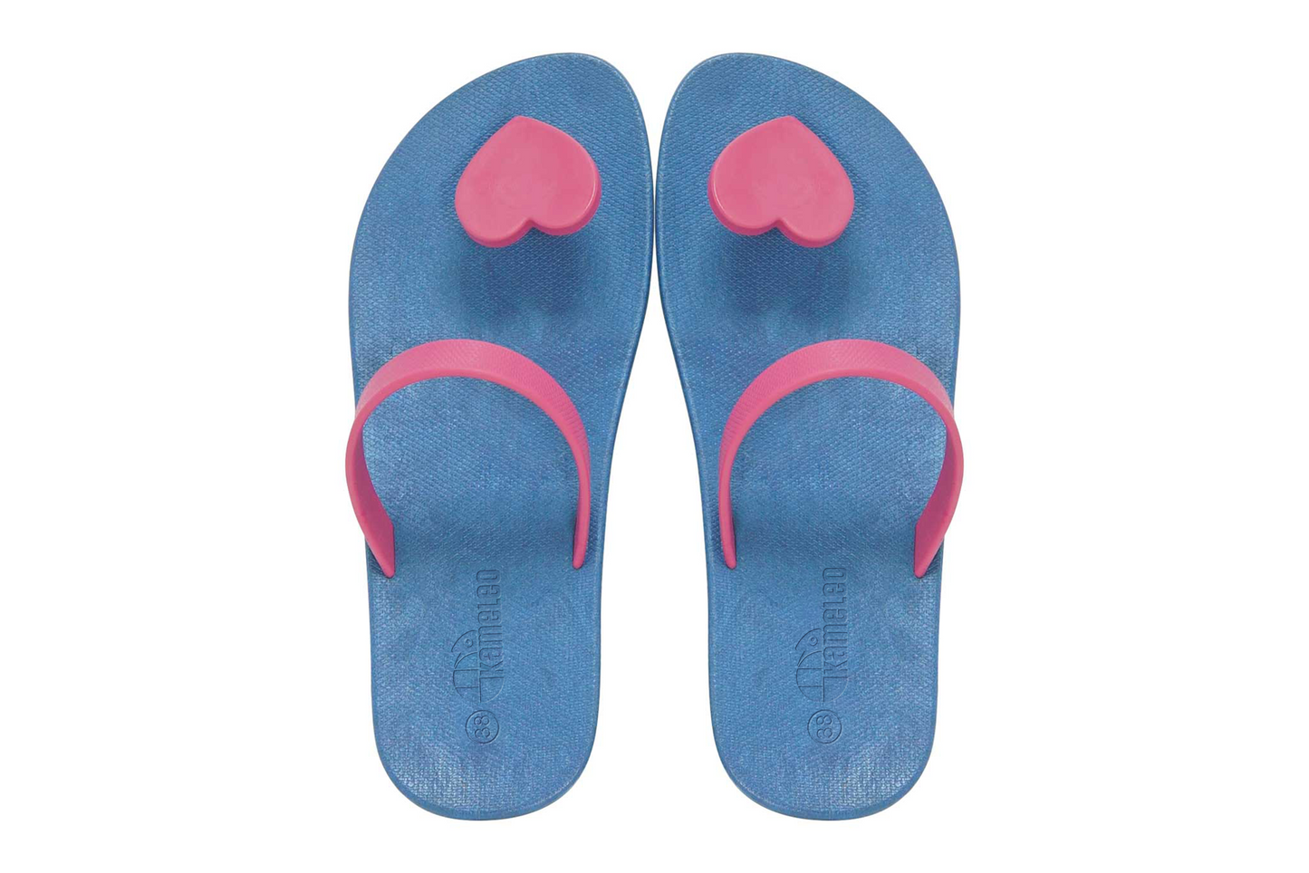 Poppi Heart Blue Sole Pink Strap