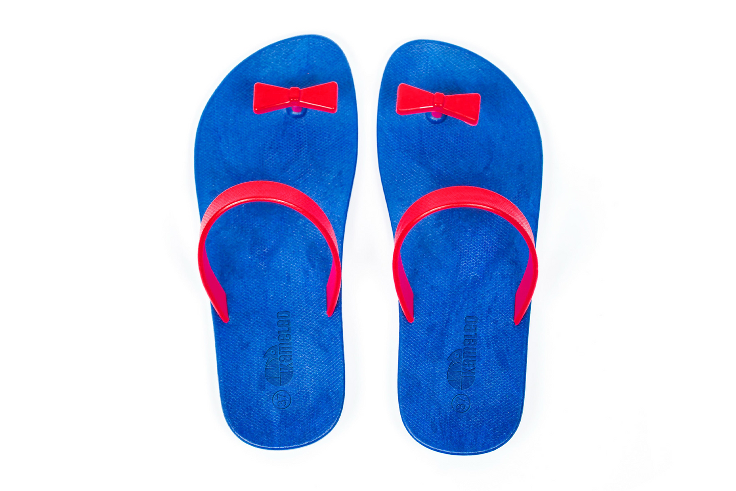Poppi Bow Blue Sole Pink Strap