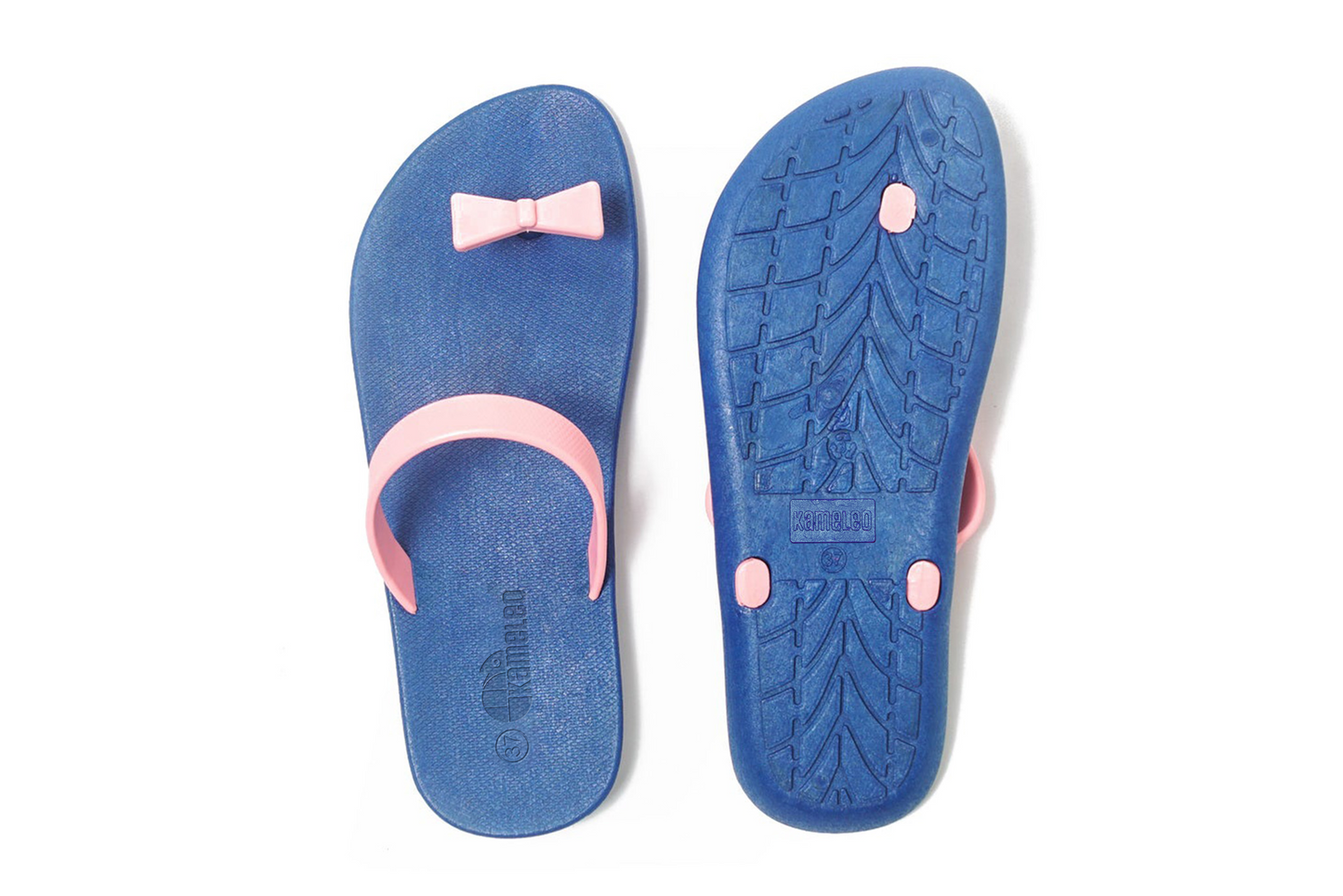Poppi Bow Blue Sole LightPink Strap
