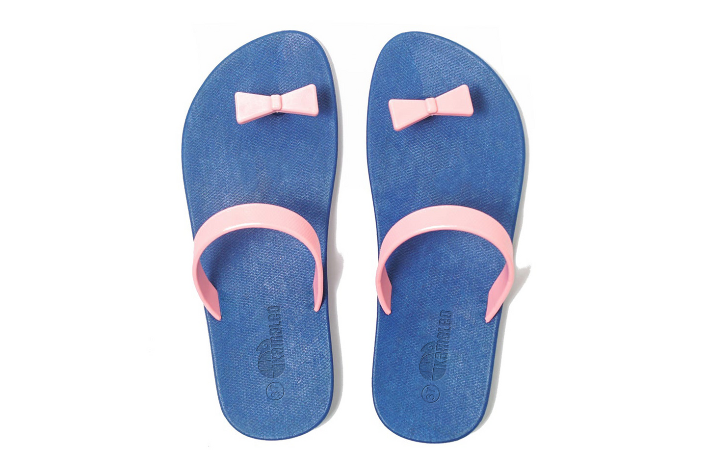 Poppi Bow Blue Sole LightPink Strap