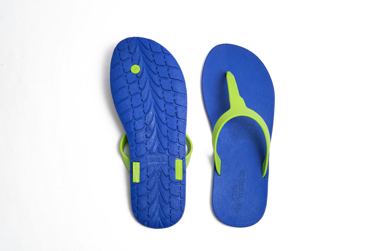 Thongs Blue Sole Lime Strap