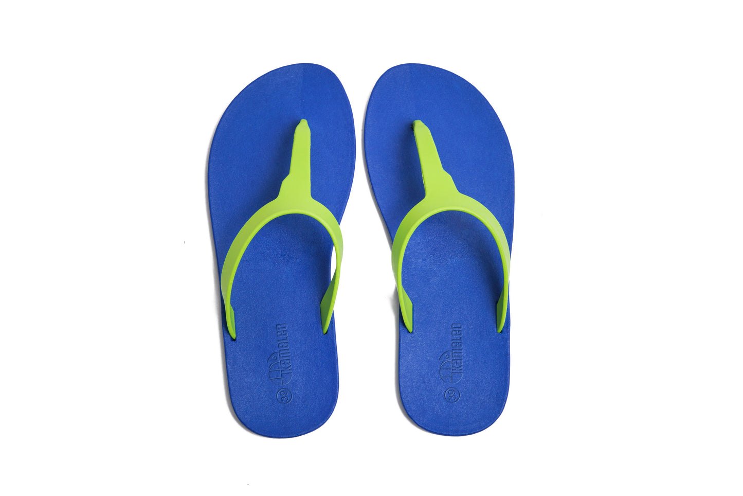 Thongs Blue Sole Lime Strap