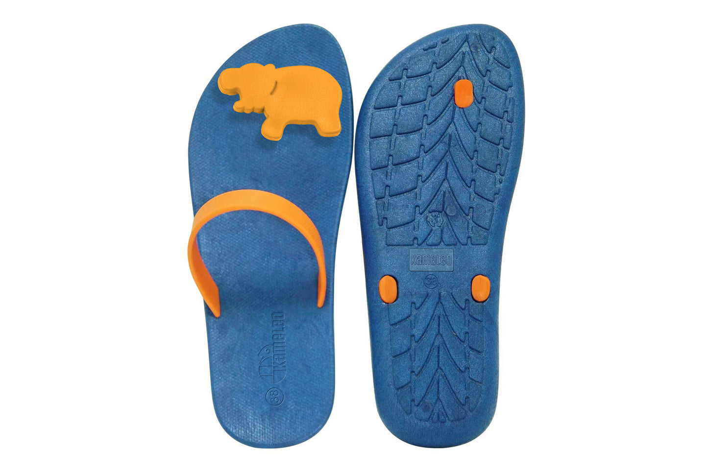 Poppi Hippo Blue Sole Orange Strap