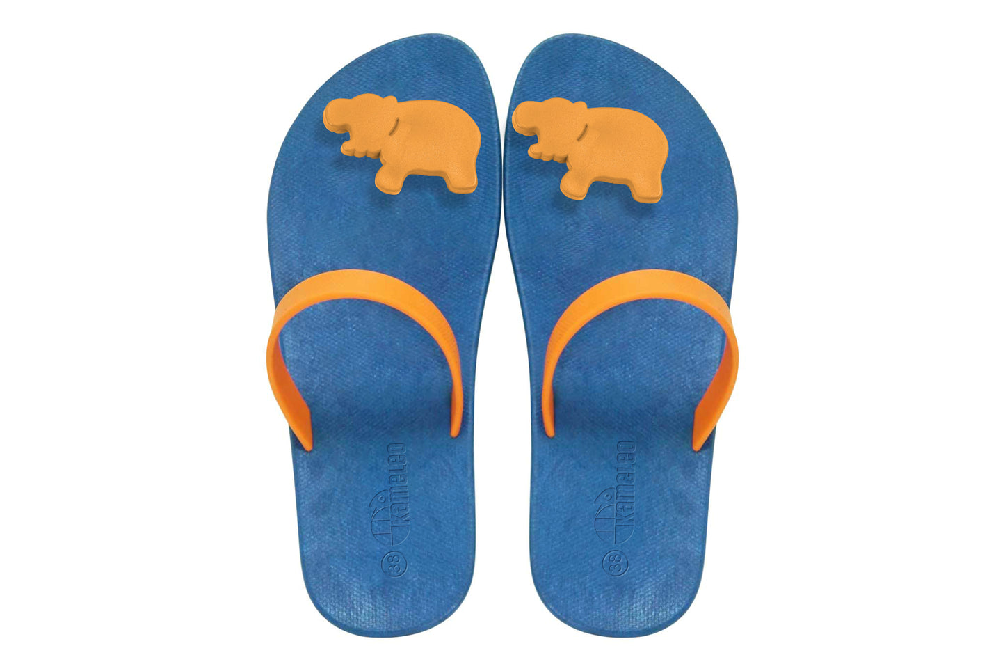 Poppi Hippo Blue Sole Orange Strap