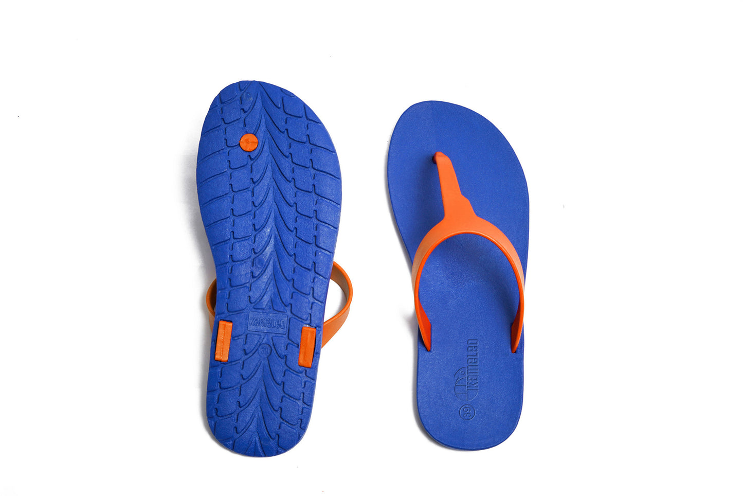 Thongs Blue Sole Orange Strap