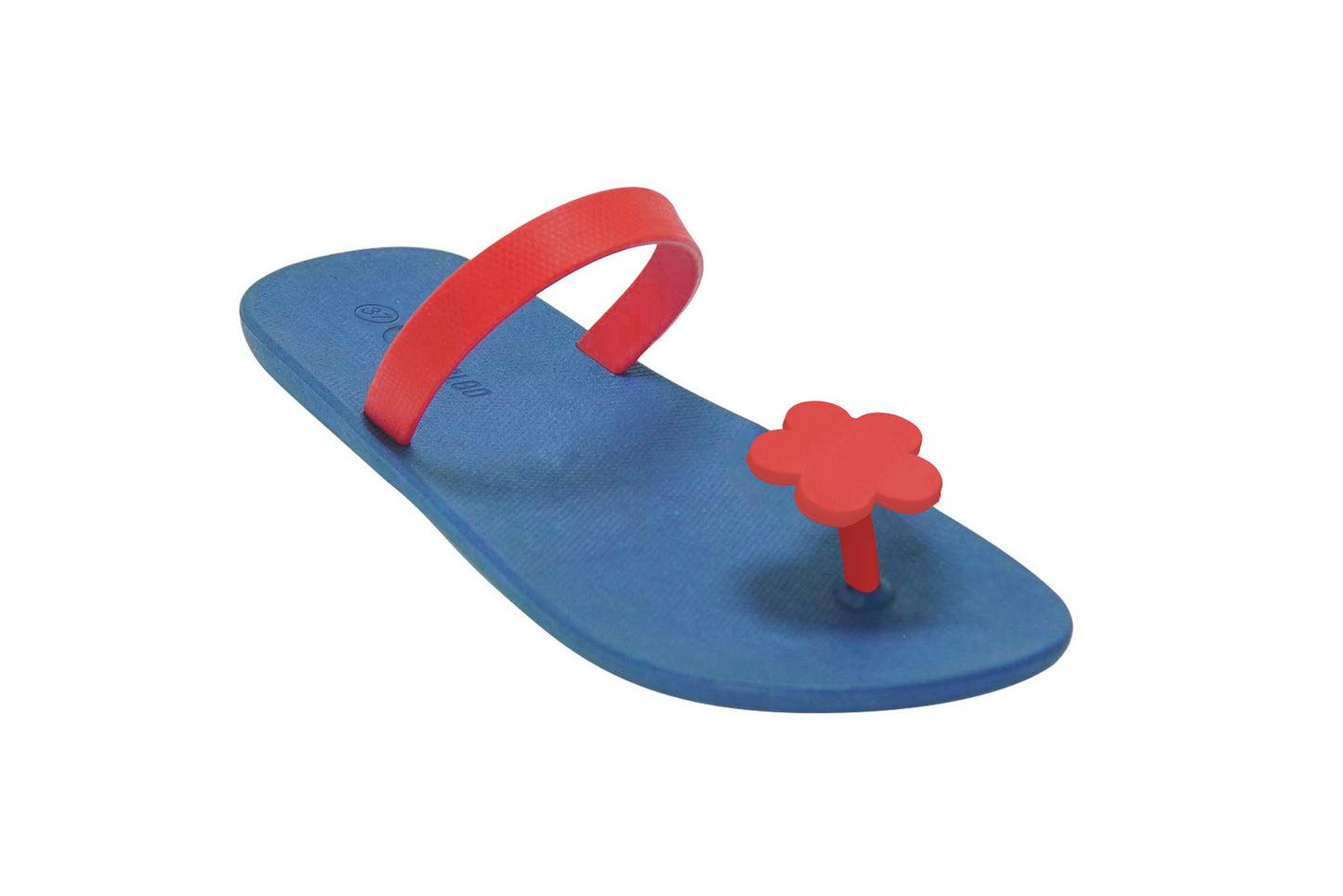 Poppi Flora Blue Sole Red Strap
