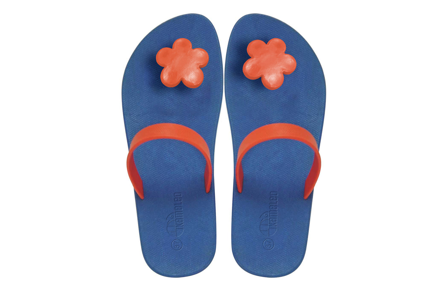 Poppi Flora Blue Sole Red Strap