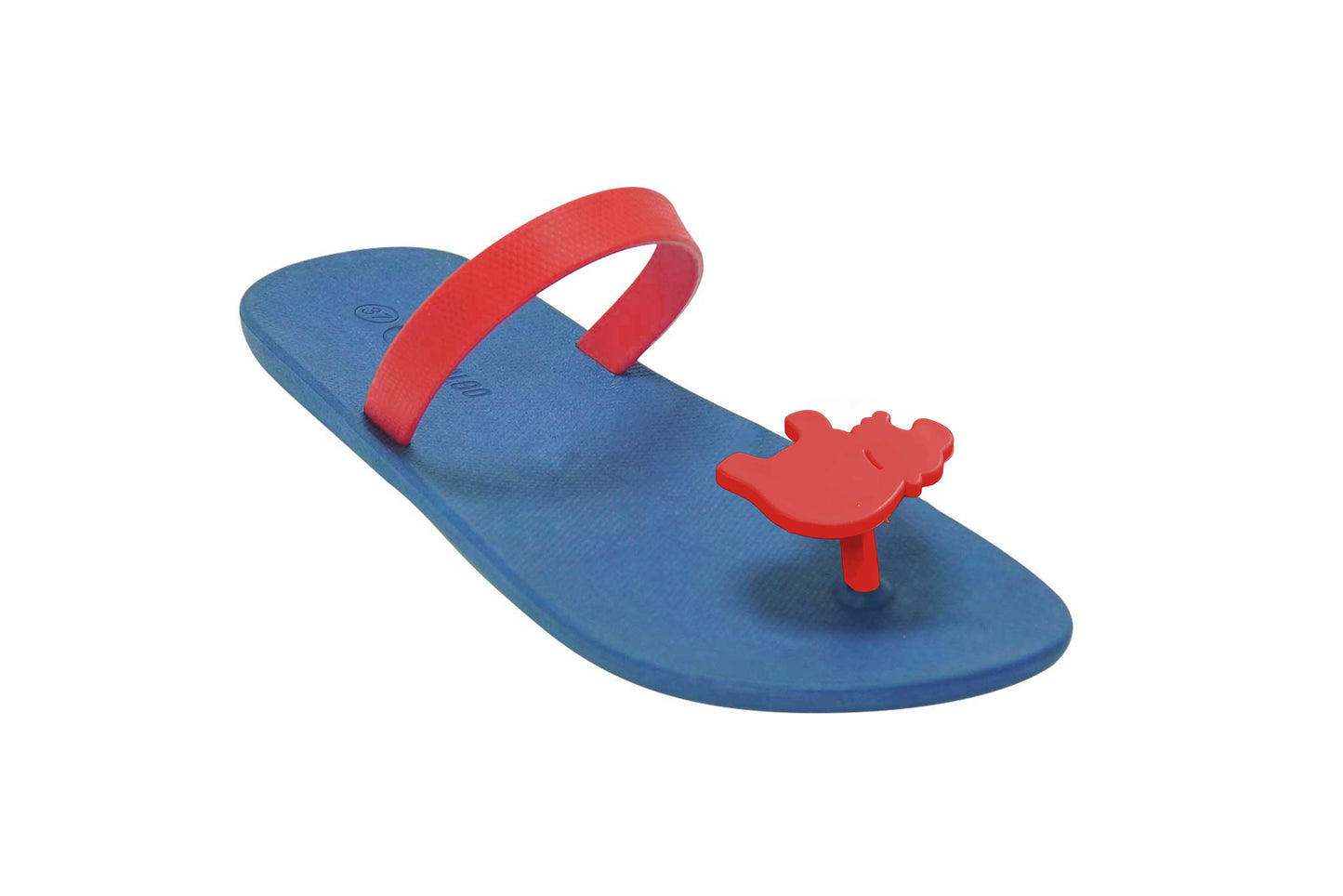 Poppi Hippo Blue Sole Red Strap