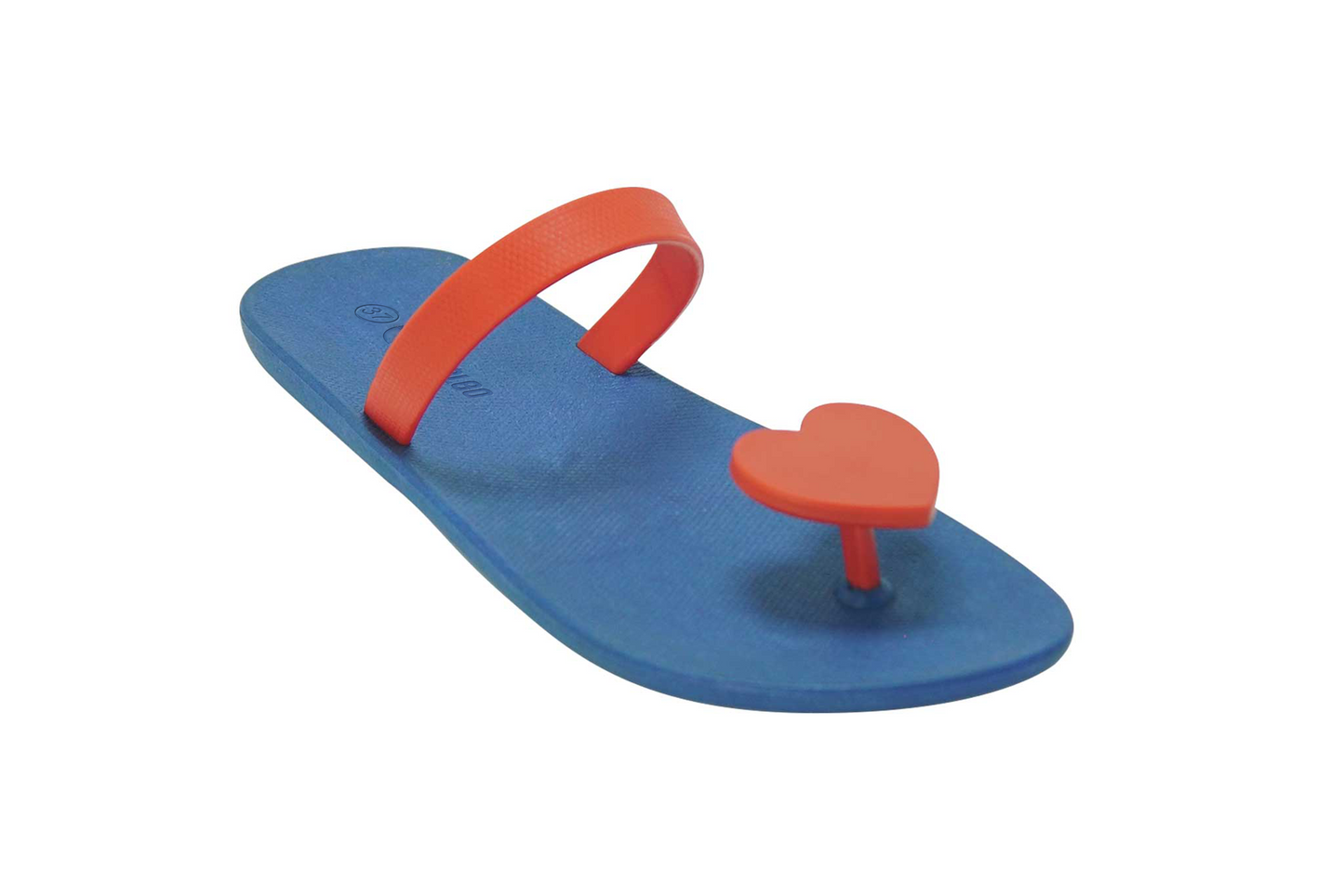 Poppi Heart Blue Sole Red Strap