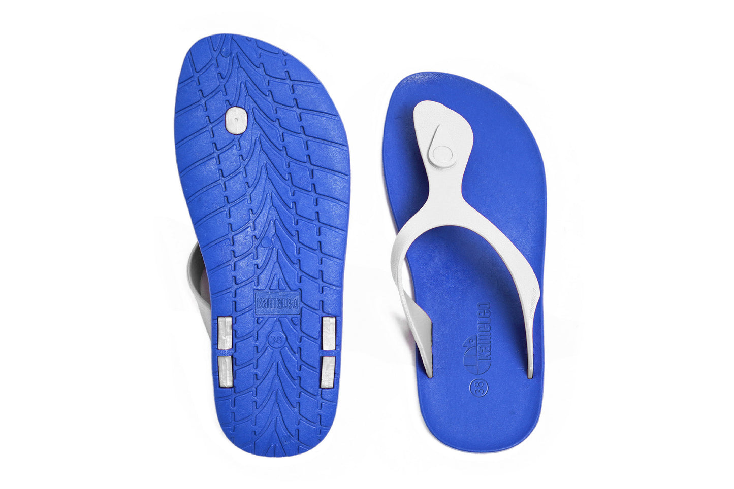 Candy Blue Sole White Strap