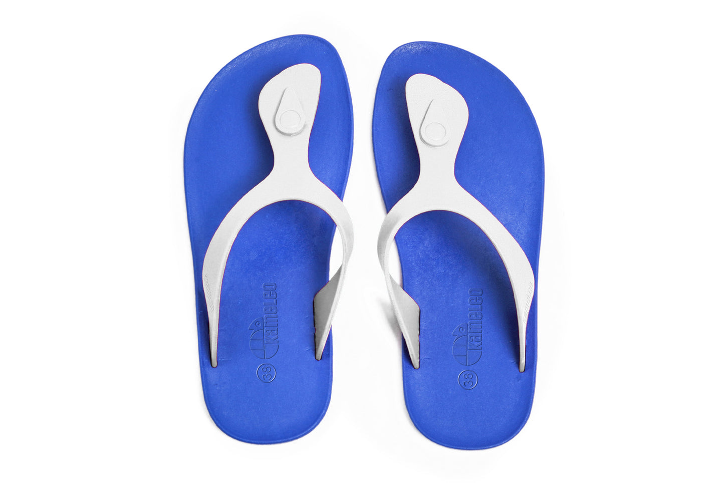 Candy Blue Sole White Strap