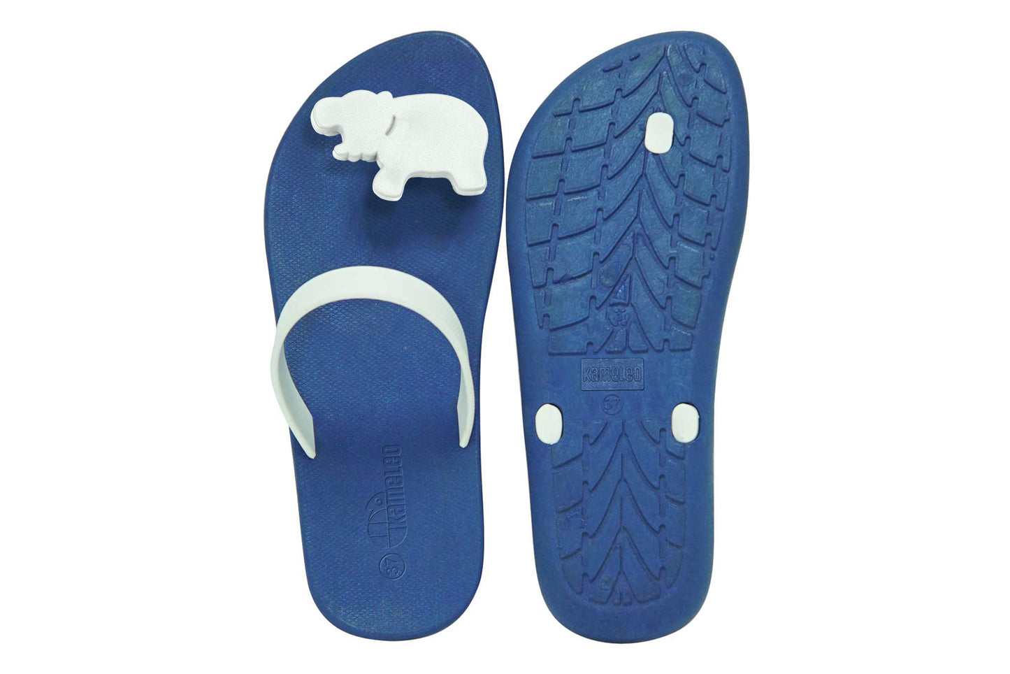 Poppi Hippo Blue Sole White Strap
