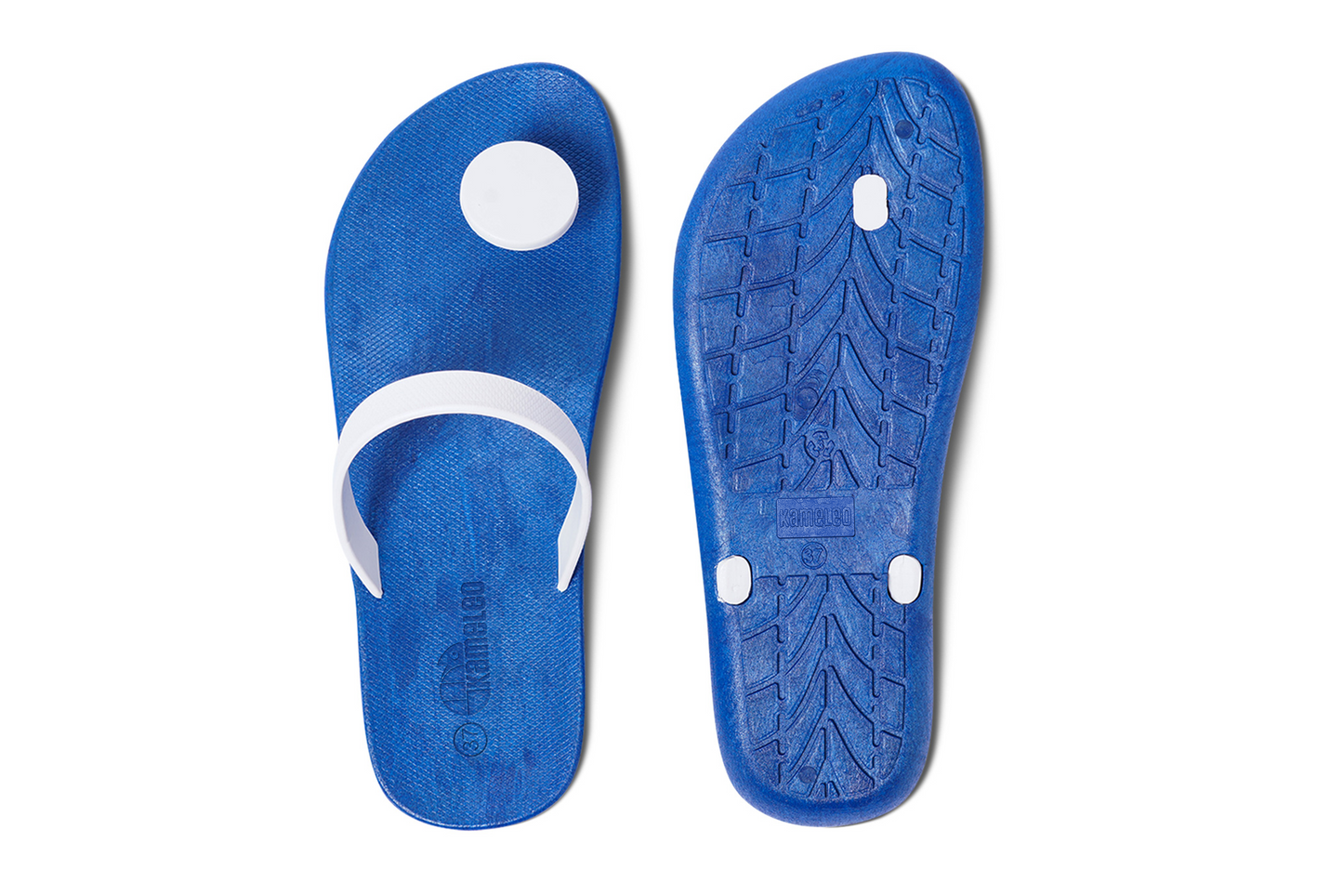 Poppi Dot Blue Sole White Strap