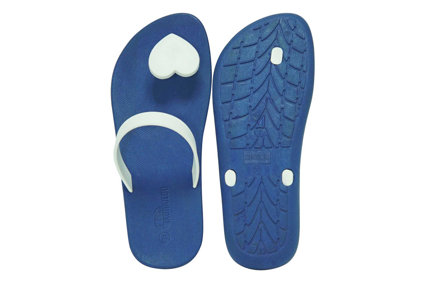 Poppi Heart Blue Sole White Strap