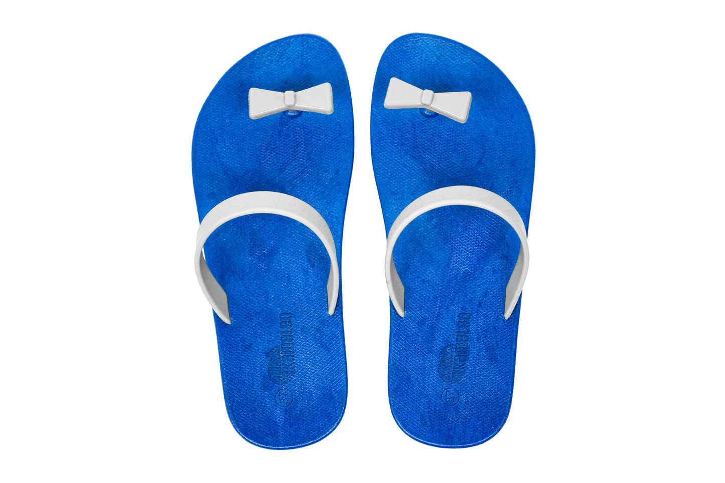 Poppi Bow Blue Sole White Strap