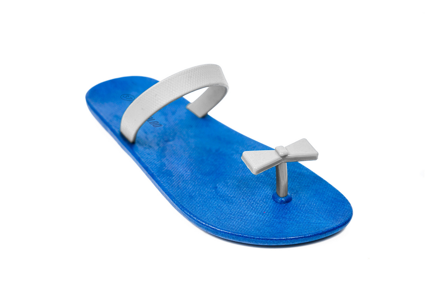 Poppi Bow Blue Sole White Strap