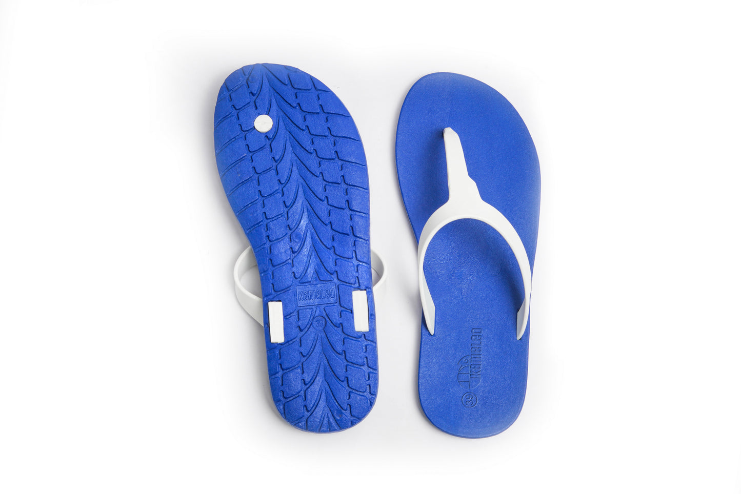 Thongs Blue Sole White Strap