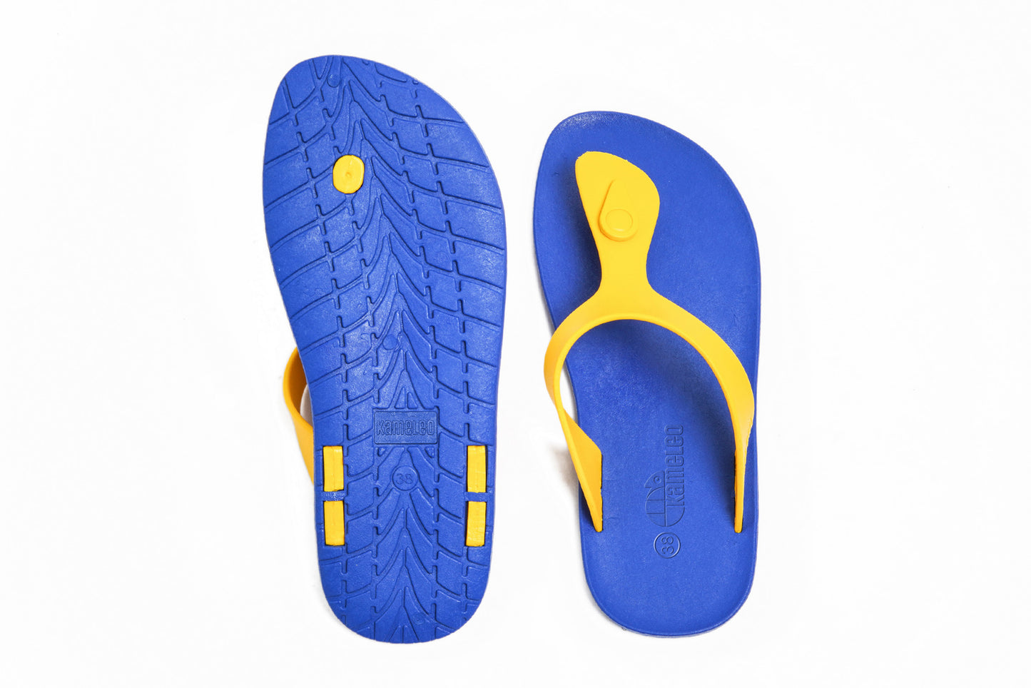 Candy Blue Sole Yellow Strap