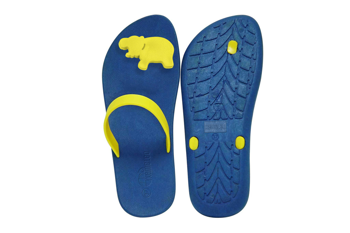 Poppi Hippo Blue Sole Yellow Strap