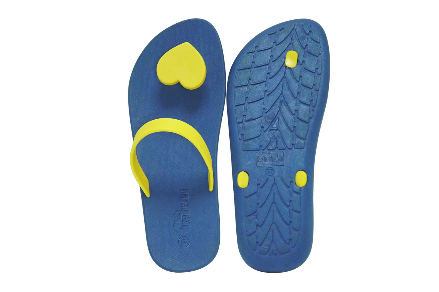 Poppi Heart Blue Sole Yellow Strap
