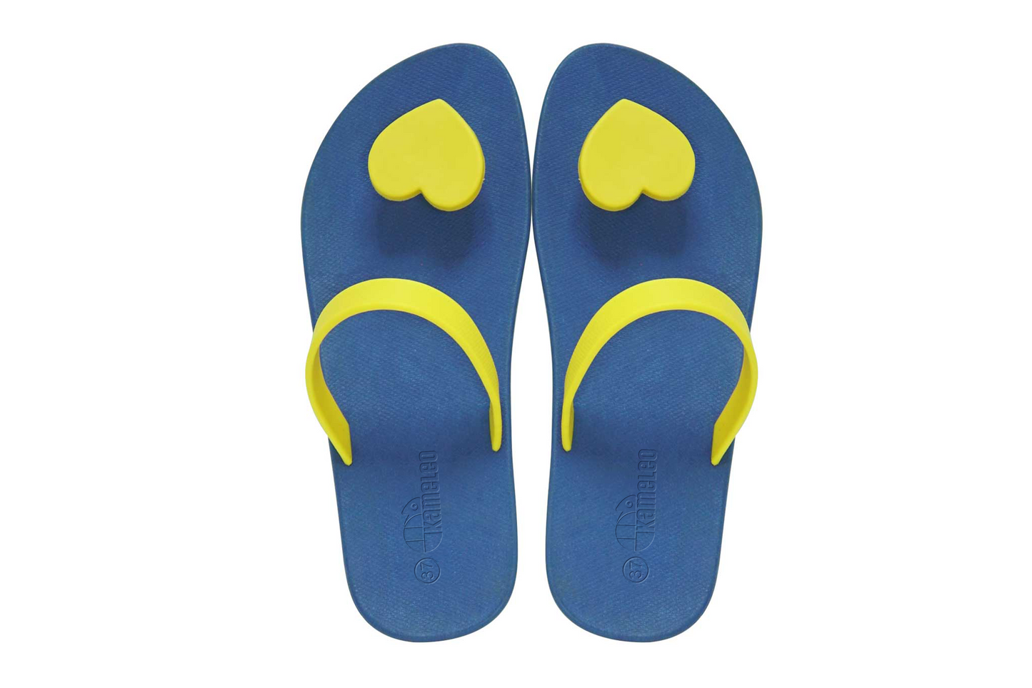 Poppi Heart Blue Sole Yellow Strap