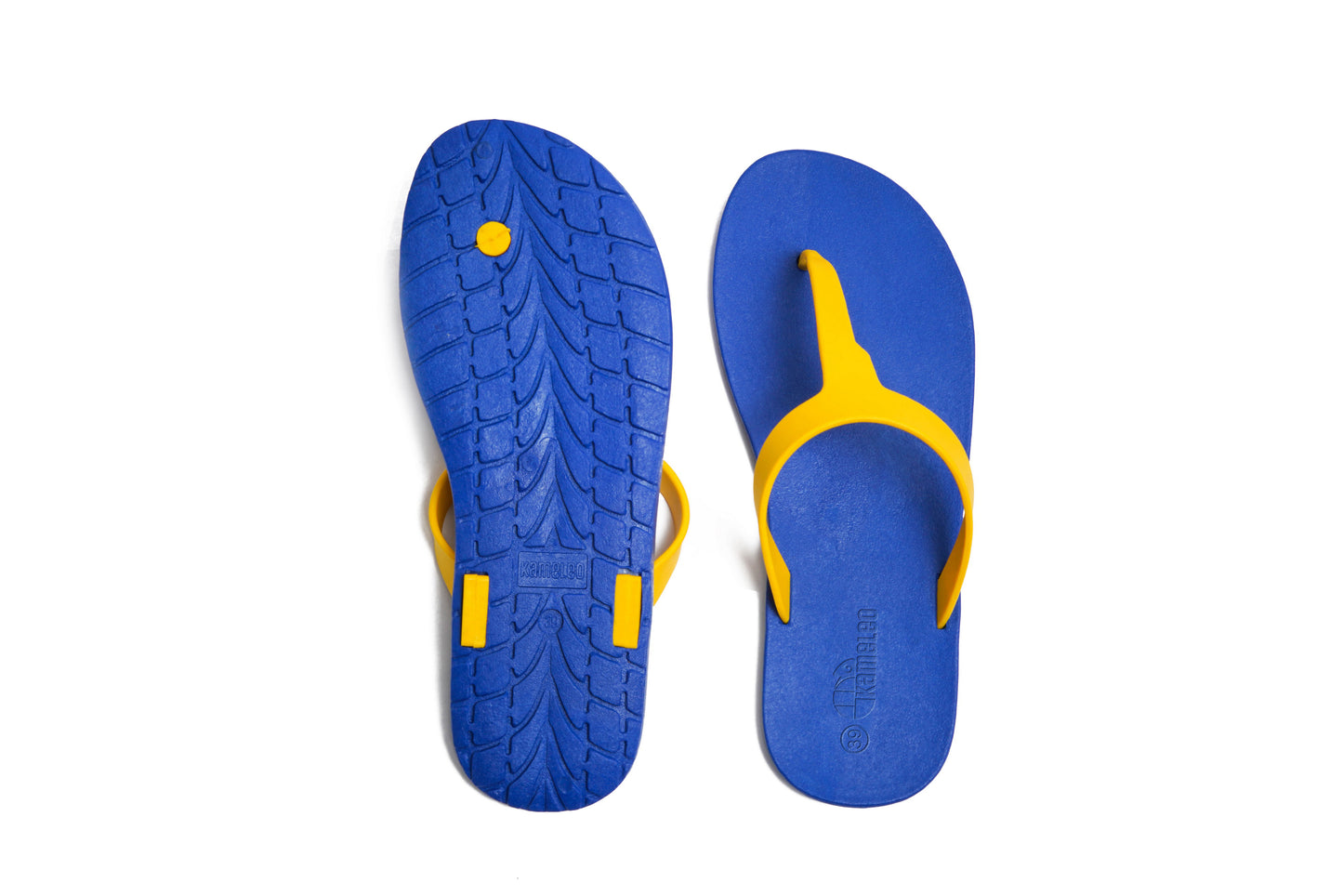 Thongs Blue Sole Yellow Strap