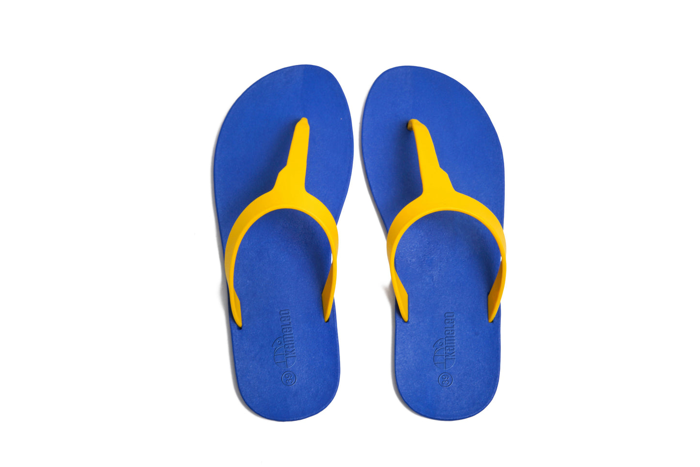 Thongs Blue Sole Yellow Strap