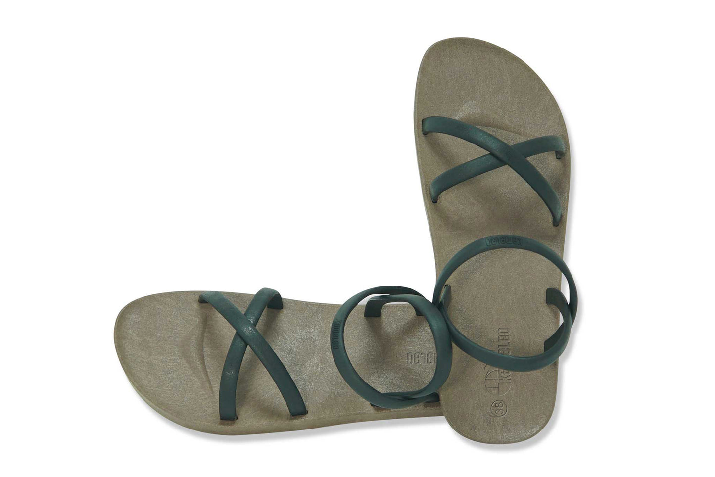 Cross Slim Brown Sole Black Strap