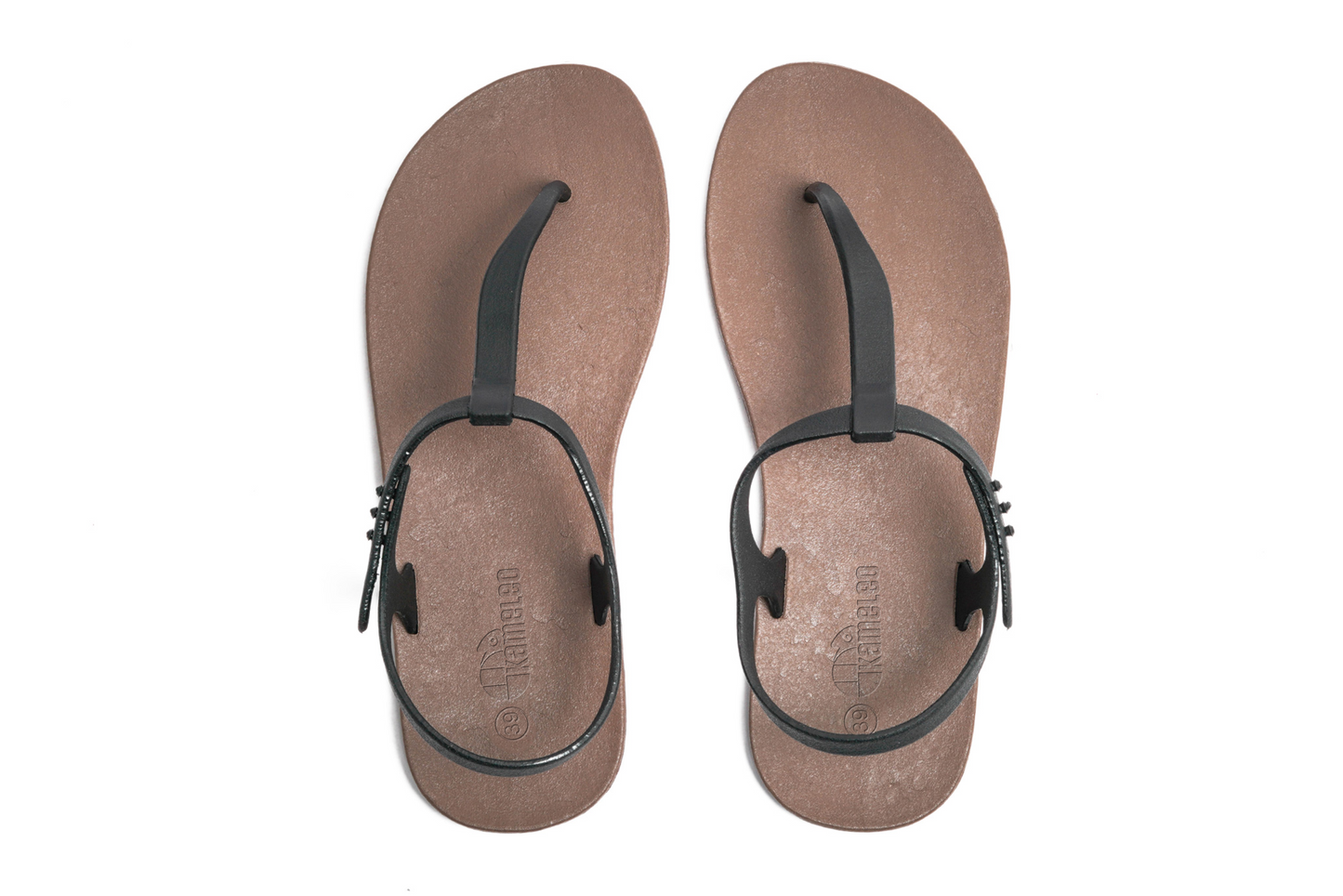 Saily Brown Sole Black Strap
