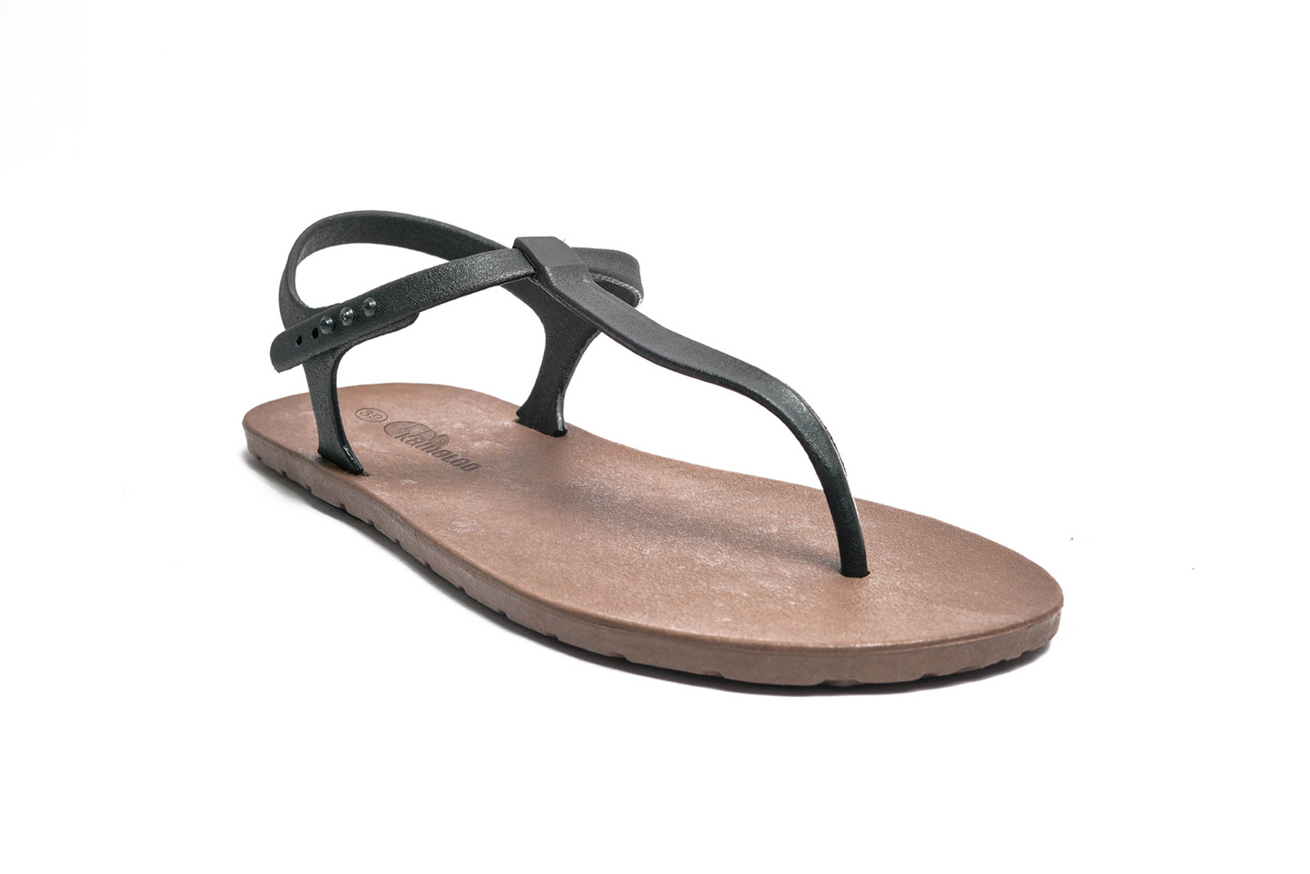 Saily Brown Sole Black Strap