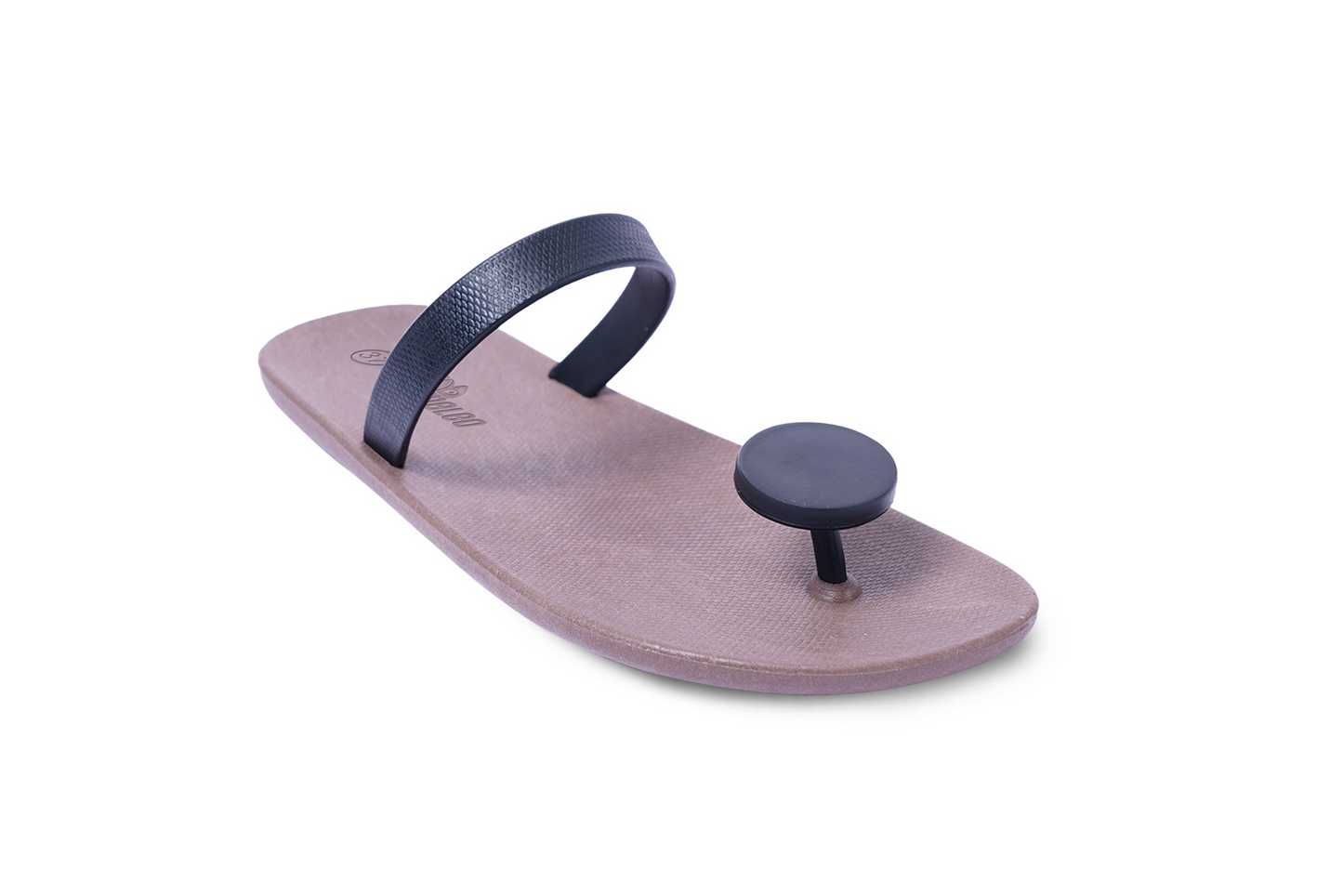 Poppi Dot Brown Sole Black Strap