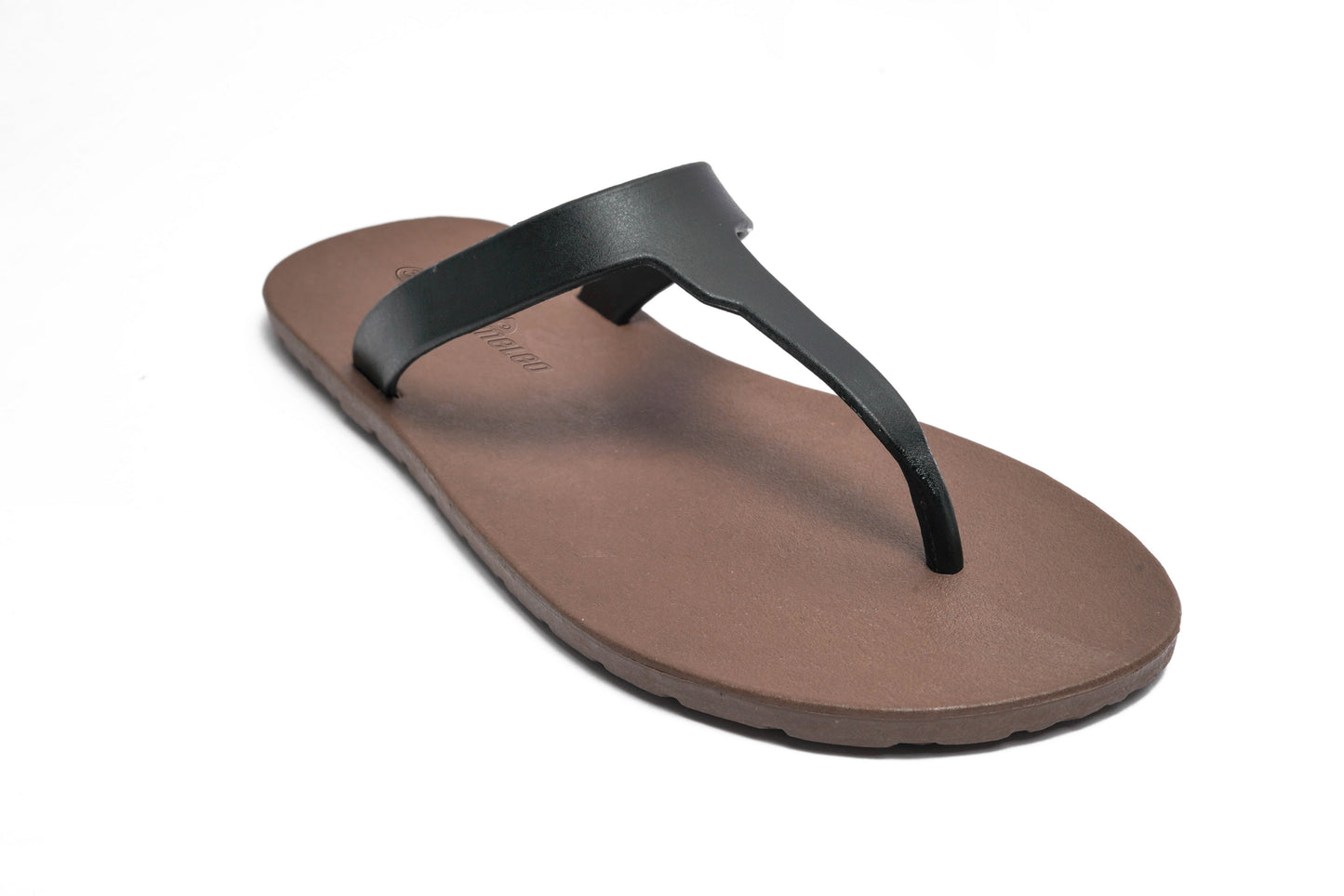 Thongs Brown Sole Black Strap