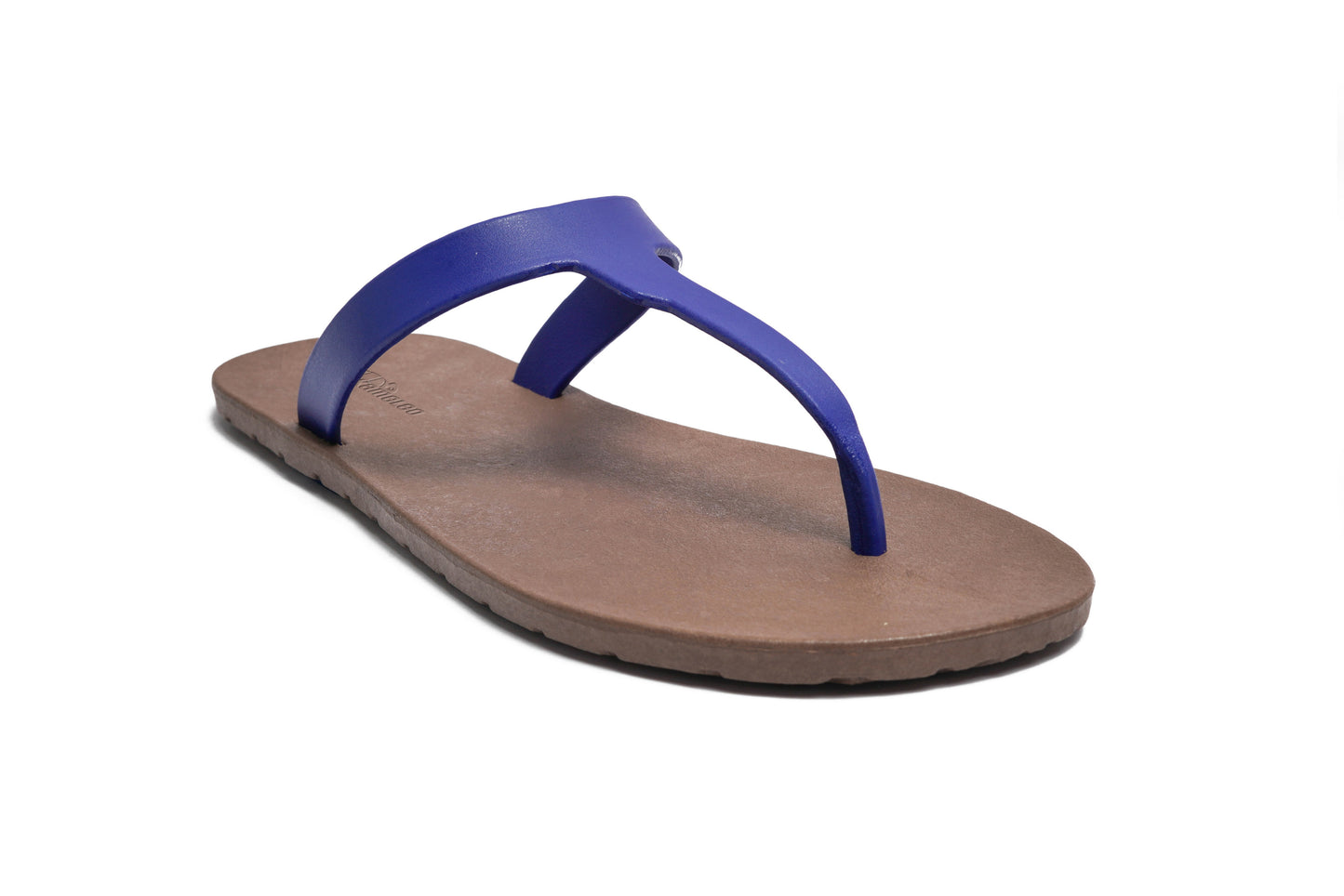 Thongs Brown Sole Blue Strap