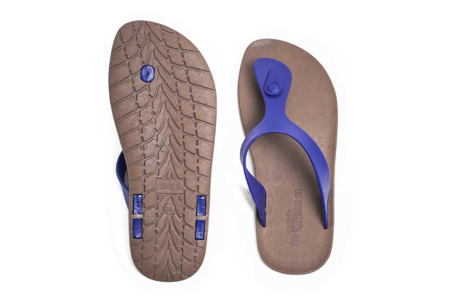 Candy Brown Sole Blue Strap