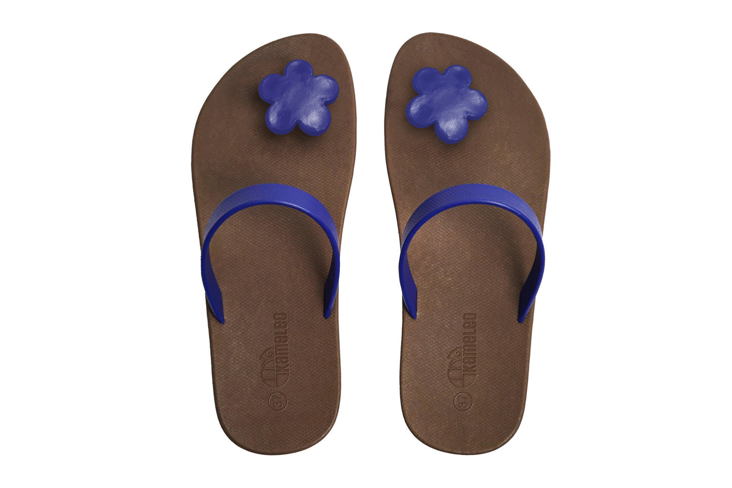 Poppi Flora Brown Sole Blue Strap