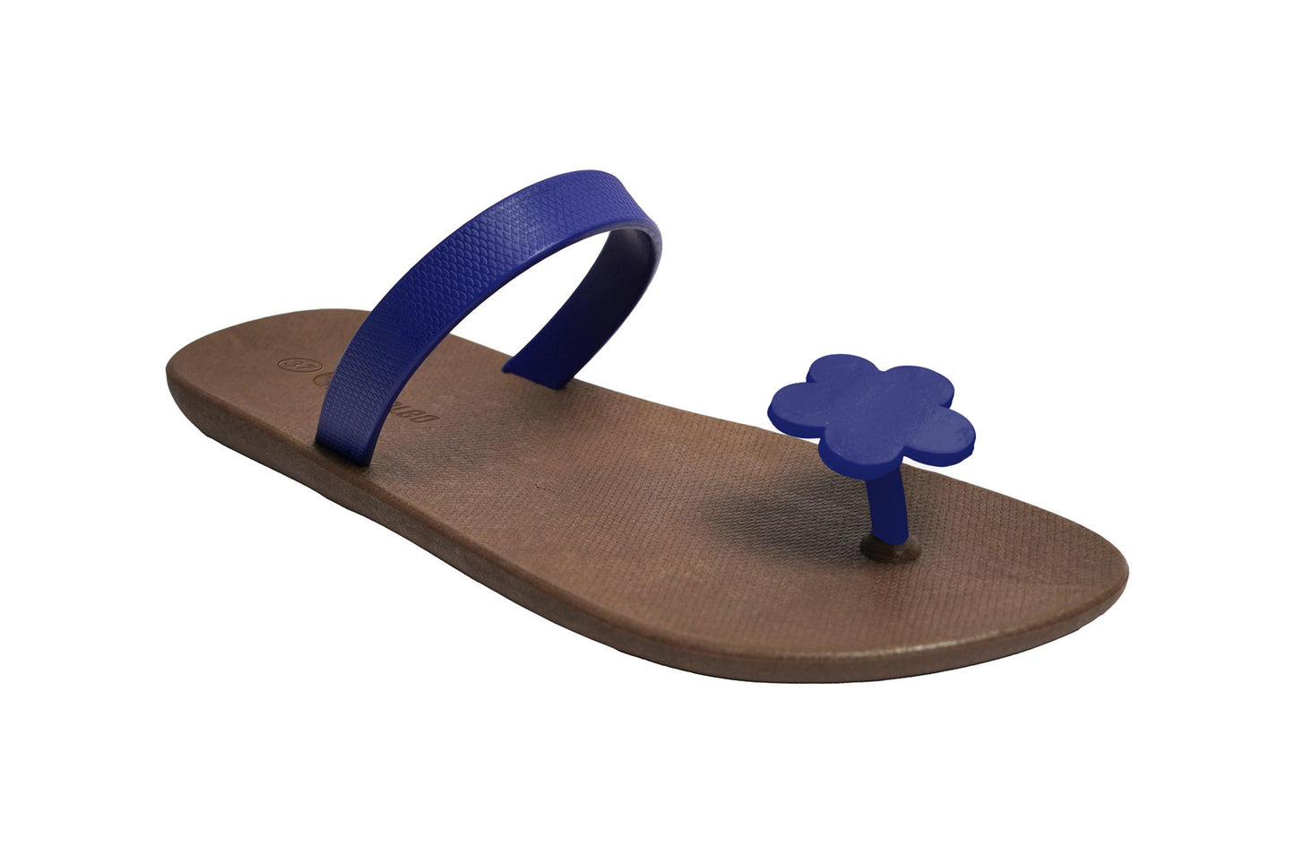 Poppi Flora Brown Sole Blue Strap