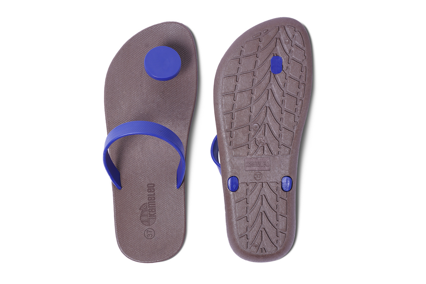 Poppi Dot Brown Sole Blue Strap