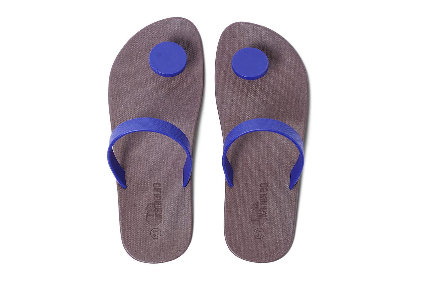 Poppi Dot Brown Sole Blue Strap