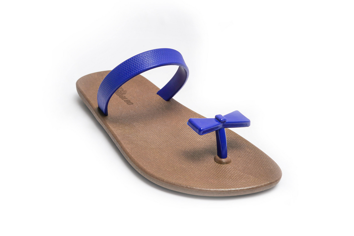 Poppi Bow Brown Sole Blue Strap